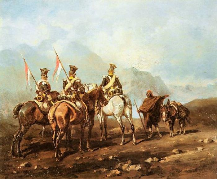 Juliusz Kossak Reconnaissance in Spain. France oil painting art